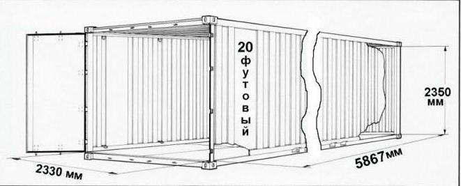 Container de 20 picioare: dimensiuni, tipuri, caracteristici