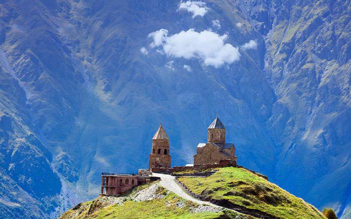 Biserica Gergets, la poalele muntelui Kazbek din Georgia