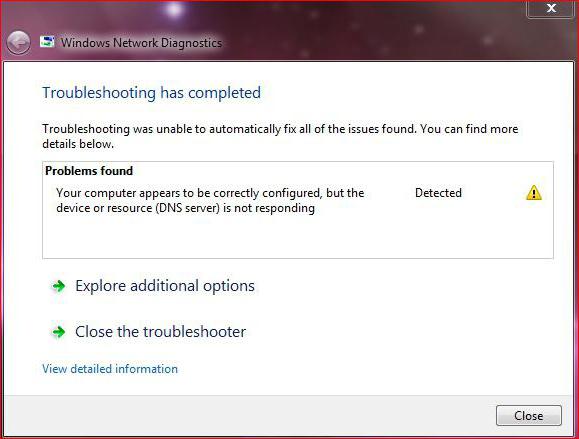 Serverul dns nu răspunde ce să facă Windows 7 